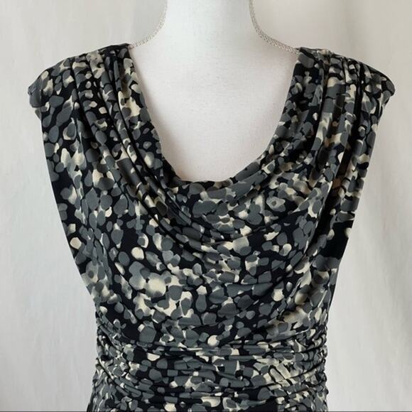 J Howard Black Gray Drape Office To Date Night Feminine Dress NWOT Size 10 - Picture 3 of 12